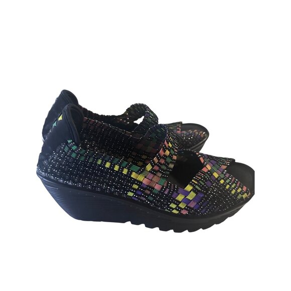 Skechers memory foam peep toe multicolor sandals size 8.5 - Picture 4 of 7